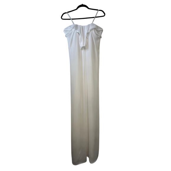 Halston Heritage Strapless Tie Front Gown in Chalk - Size 4 - Picture 3 of 12